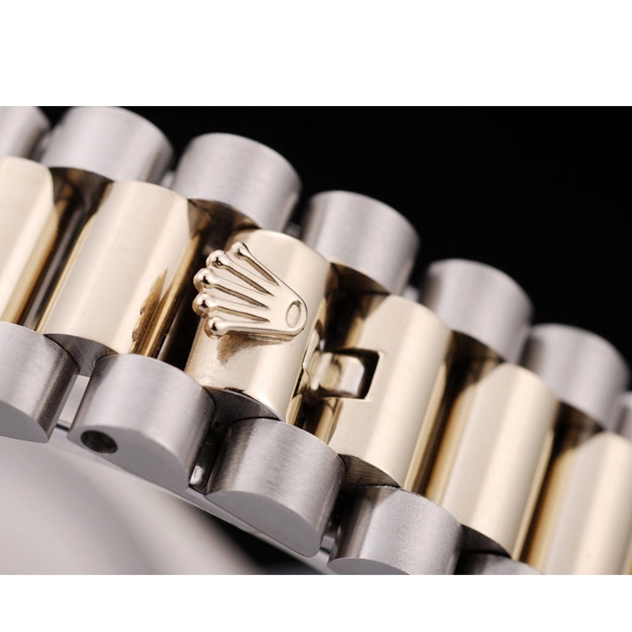Rolex aaa copy Gold Bezel Brown Ribbed Pattern Rolex Dial DateJust 0708